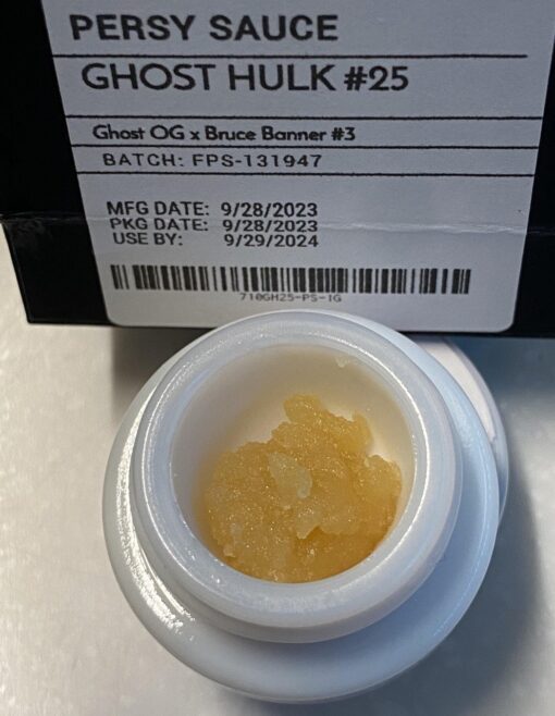 Persy Diamonds Rosin Ghost Hulk #25 1 oz baller jar